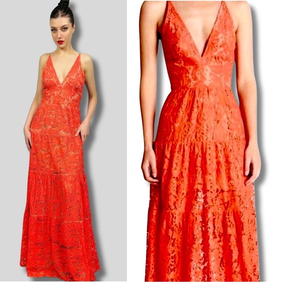 REVOLVE Dresses & Skirts - REVOLVE Dress The Population Melina Lace Maxi Dress Sz. Medium